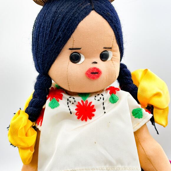 Lot 3 Intl Cloth Dolls African Mexican Himalayan Handmade - Picture 5 of 13